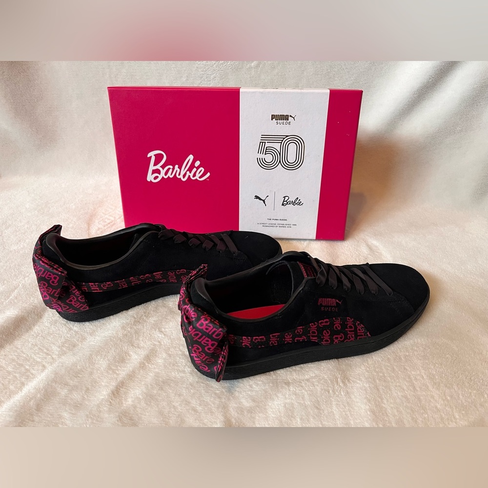 PUMA Womens Classic X Barbie No Doll Suede Bow-Back Fashion Sneakers - Adult